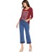  Cotton Batik-Print T-Shirt (Biking Red, S)