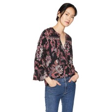 Lucky Brand Floral-Print Bell-Sleeve Top (Multi, XS)