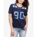  Graphic-Print Football T-Shirt (Navy, XS)