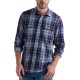  Men’s Two-Pocket Workwear Plaid Shirt (Blue Plaid, Small)