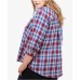  Trendy Plus Cotton Plaid Utility Shirt  (Purple Multi, 3X)