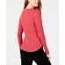  Women's Cotton Embroidered Henley Thermal Blouse Pullover Shirt Tops