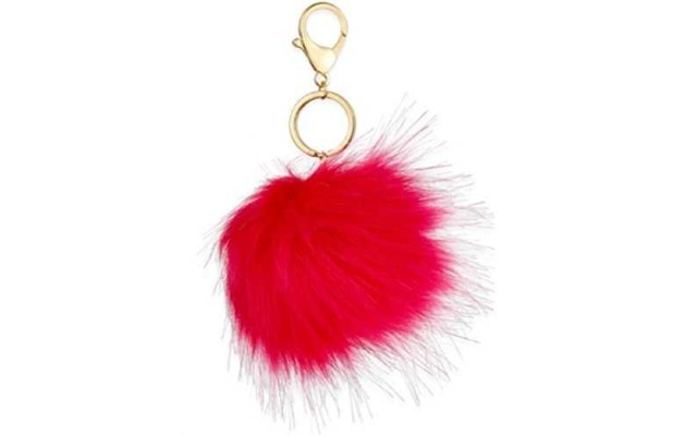 Macy’s Gold-Tone Faux Fur Ball Key Ring