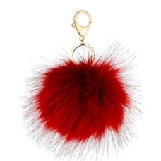 Macy's Gold-Tone Faux Fur Ball Key Ring