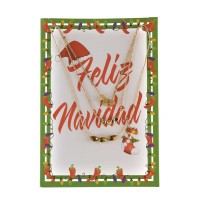 Macy’s Gold-Tone FELIZ NAVIDAD Pendant Necklace Gift Set
