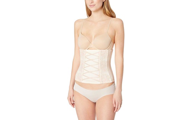  Women's Sexy Lace Firm Control Waistnipper (Champagne Shimmer/Ivory, S)