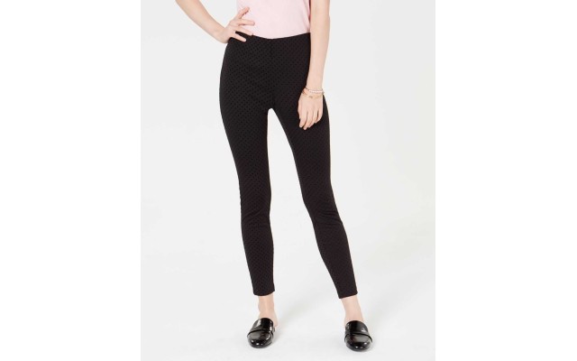  Women's Flocked Dotted Skinny Pants