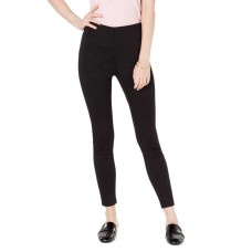 Maison Jules Women's Flocked Dotted Skinny Pants