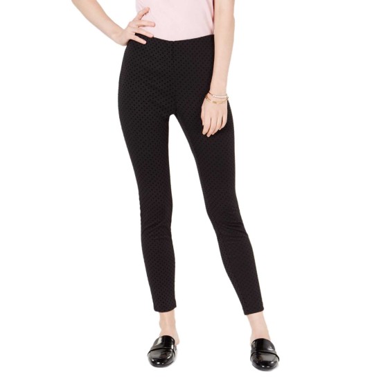  Women's Flocked Dotted Skinny Pants