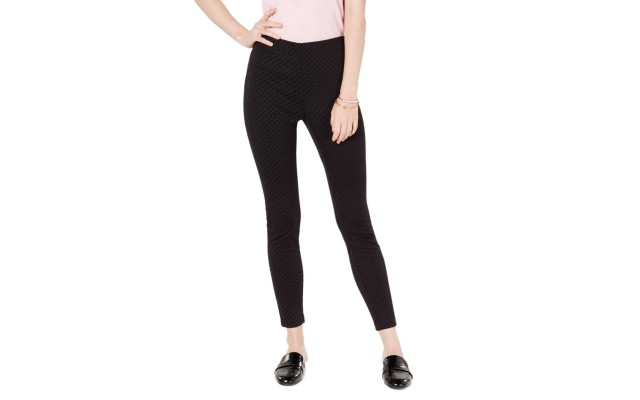  Women's Flocked Dotted Skinny Pants