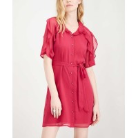 Maison Jules Women's Ruffle-Trimmed Shirt Dress