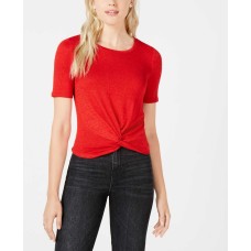 Maison Jules Women's Short-Sleeve Twist-Front Blouse T-Shirt Tops