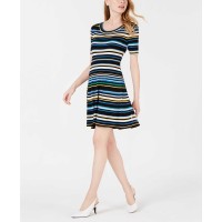 Maison Jules Women's Striped A-Line Sweater Dress