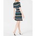  Women's Striped A-Line Sweater Dress
