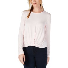 Maison Women’s Jules Twisted Hem Top (Pink, L)