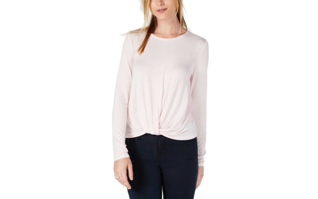 Maison Women’s Jules Twisted Hem Top (Pink, L)
