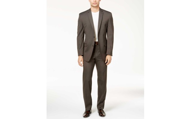 Marc New York by Andrew Marc Men’s Classic-Fit  Pinstripe Suit (Brown, 44)