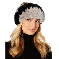 Marcus Adler Colorblocked Sheared Fur Headband (Gray)