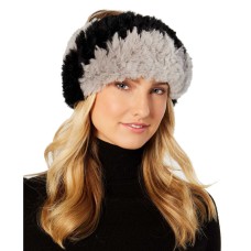 Marcus Adler Colorblocked Sheared Fur Headband (Gray)