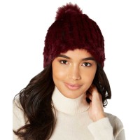 Marcus Adler Women's Slouchy Fur Beanies, Bright Red