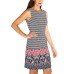  Ladies Shift Dress (Black White Pattern, 12)