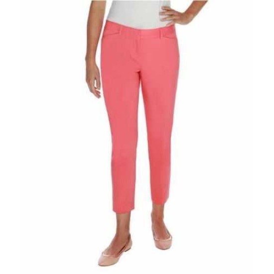  Womens Comfort Stretch Fabric Slim Fit Pants (4×27, Coral Flamingo)
