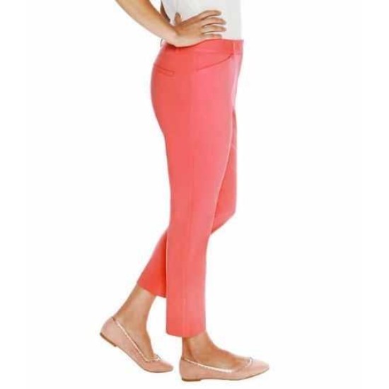 Womens Comfort Stretch Fabric Slim Fit Pants (4×27, Coral Flamingo)