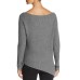  Women's Asymmetric Hem Sweaters, Gray, Large