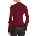  Women's Track Stripe Ruffle Trim Sweaters