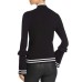  Women's Track Stripe Ruffle Trim Sweaters