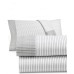  Collection Cotton Distressed Stripe 3-Pc. Flannel Twin Sheet Set (Med Gray, 39 x 75 x 15)