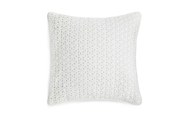  Collection Eyelet Diamond White 18″ Square Decorative Pillow