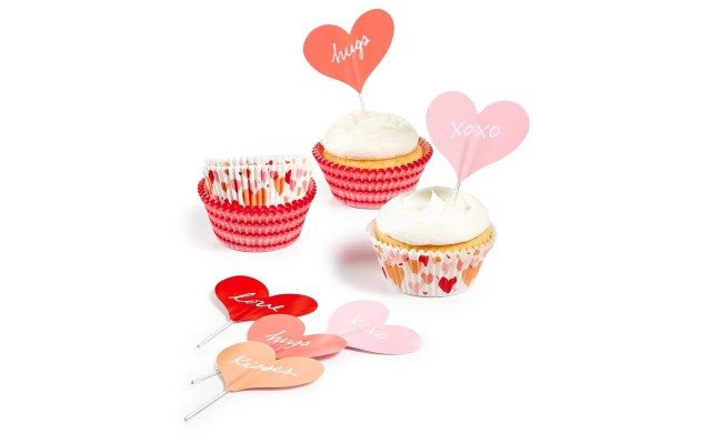  Collection Heart Cupcake Liners Toppers