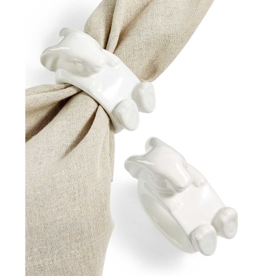  Collection Set of 2 Figural Bunny Napkin Rings