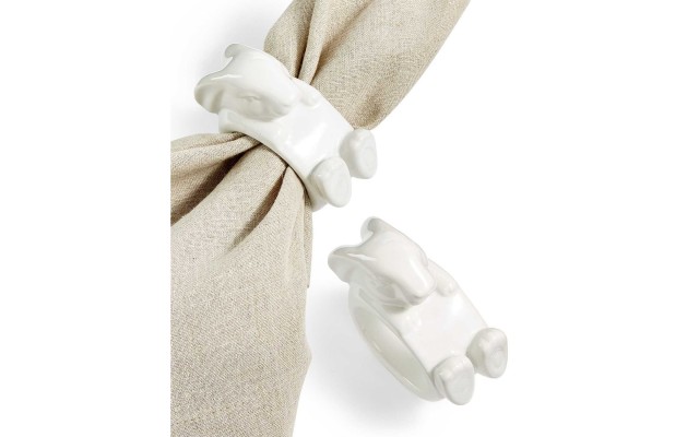  Collection Set of 2 Figural Bunny Napkin Rings