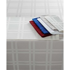 Martha Stewart Collection Skylight Plaid 70-in Round Tablecoth, Ivory