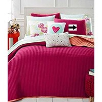 MARTHA STEWART – Whim Turnabout Lipstick Pom Pink Standard Quilted Pillowsham