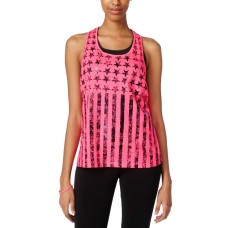 Material Girl Active Juniors’ Graphic Twist-Back Tank Top (Pink, XS)
