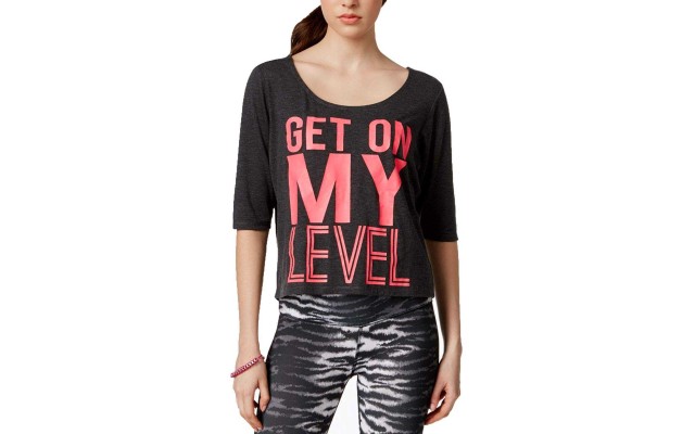  Active Juniors Strap-Back Graphic Blouse Pullover T-Shirt Tops