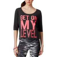Material Girl Active Juniors Strap-Back Graphic Blouse Pullover T-Shirt Tops