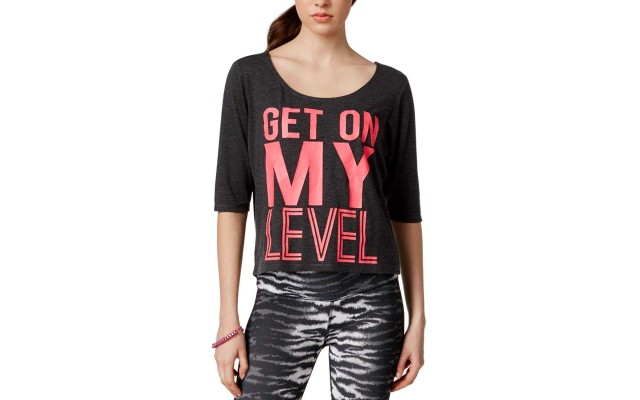  Active Juniors Strap-Back Graphic Blouse Pullover T-Shirt Tops
