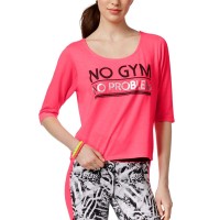 Material Girl Active Juniors Strap-Back Graphic Blouse Pullover T-Shirt Tops