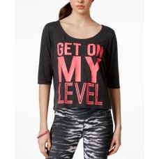 Material Girl Juniors Feel The Burn Strap_B Heather Charcoal Size XXS