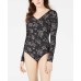  Juniors’ Printed V-Back Bodysuit