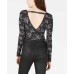  Juniors’ Printed V-Back Bodysuit