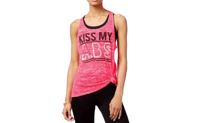  Women's Active Juniors’ Braided-Back Graphic Tank Tops