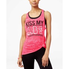 Material Girl Women's Active Juniors’ Braided-Back Graphic Tank Tops