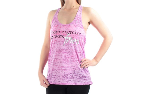  Womens Active Juniors’ Braided-Back Graphic Tank Tops