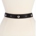  Black Logo Dome Stud Leather