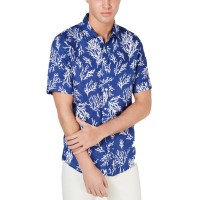 Michael Kors Men’s Button-Front Coral-Print Shirts